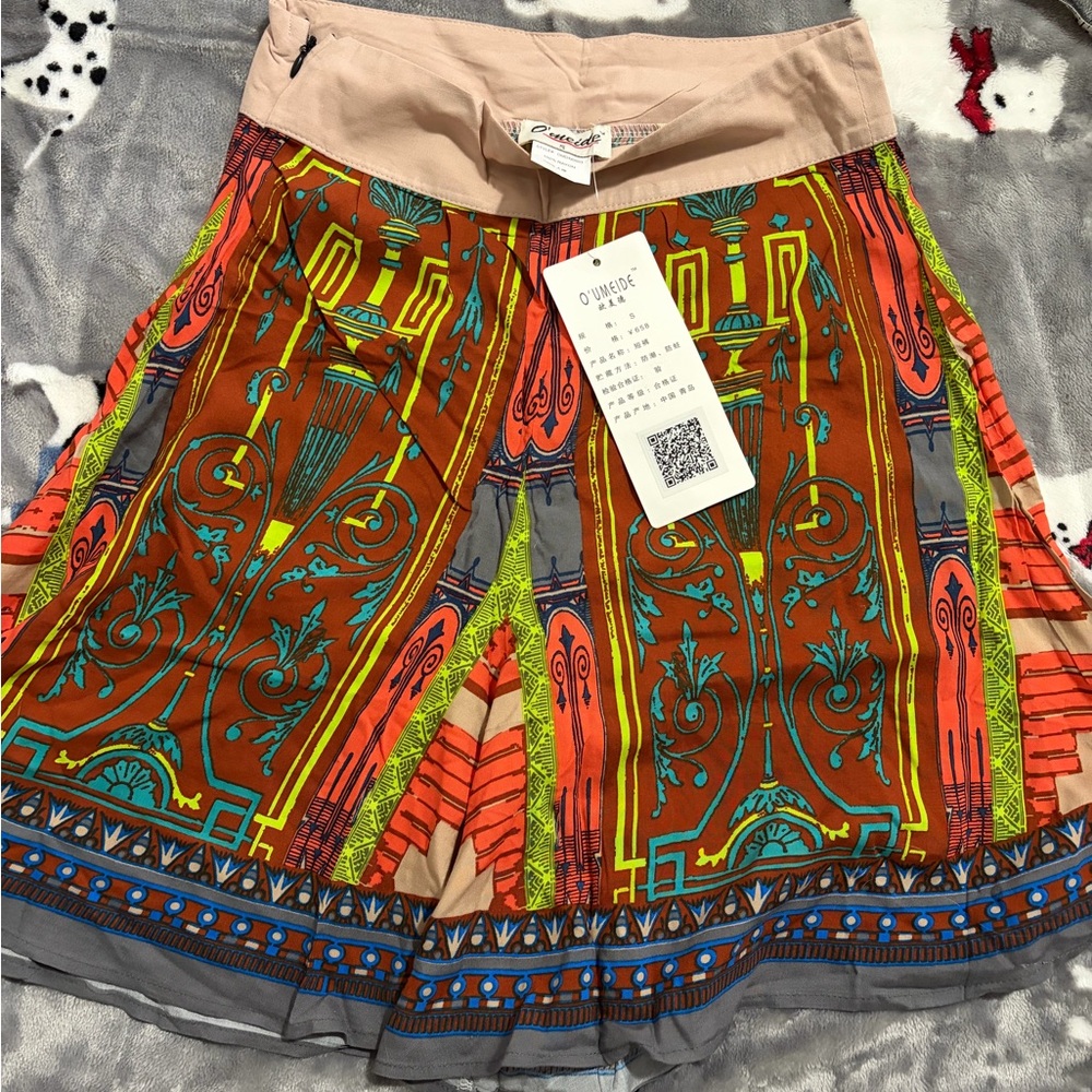 Colorful Patterned Skater Shorts